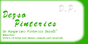 dezso pinterics business card